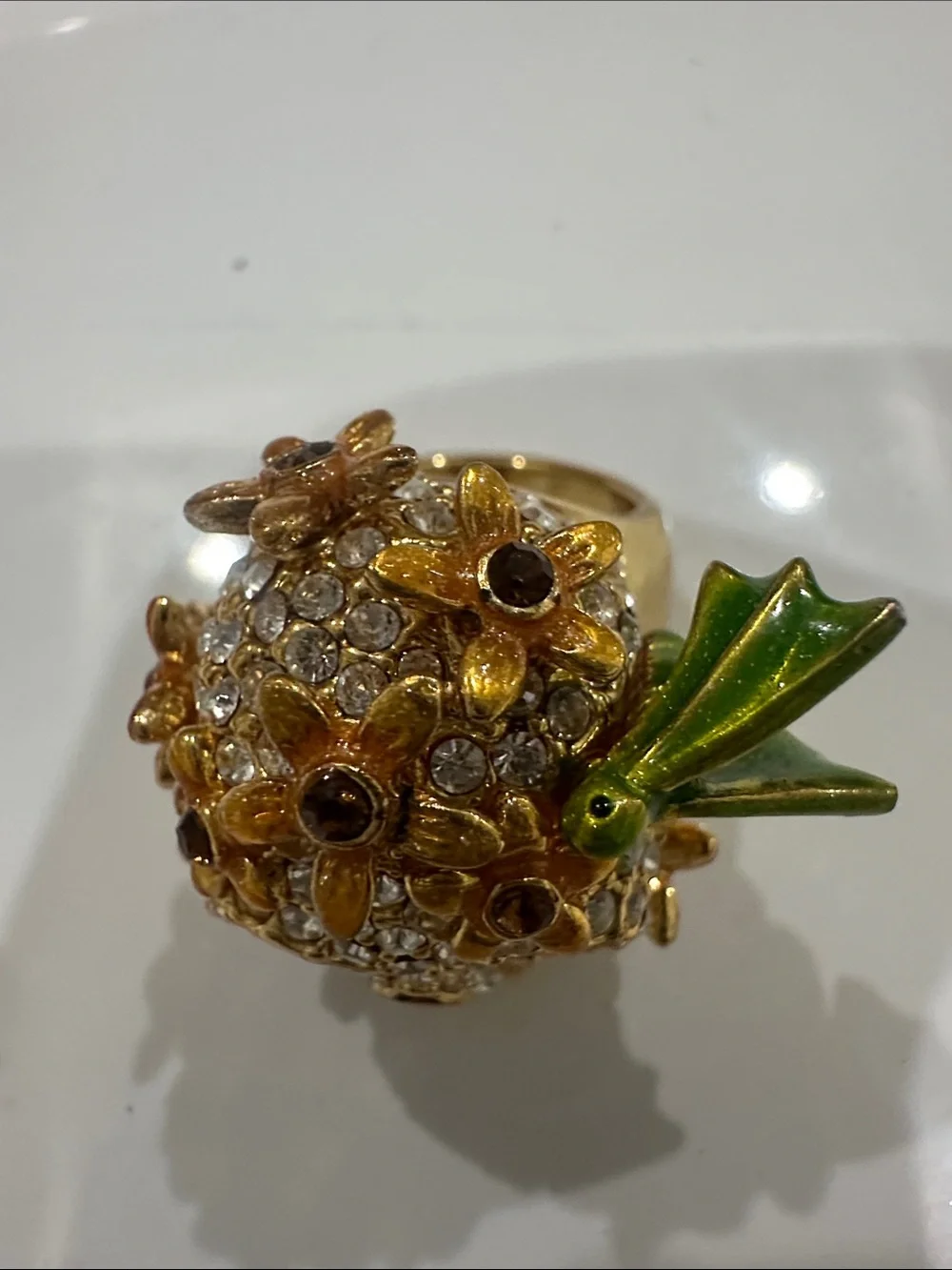 Swarovski ornate gold